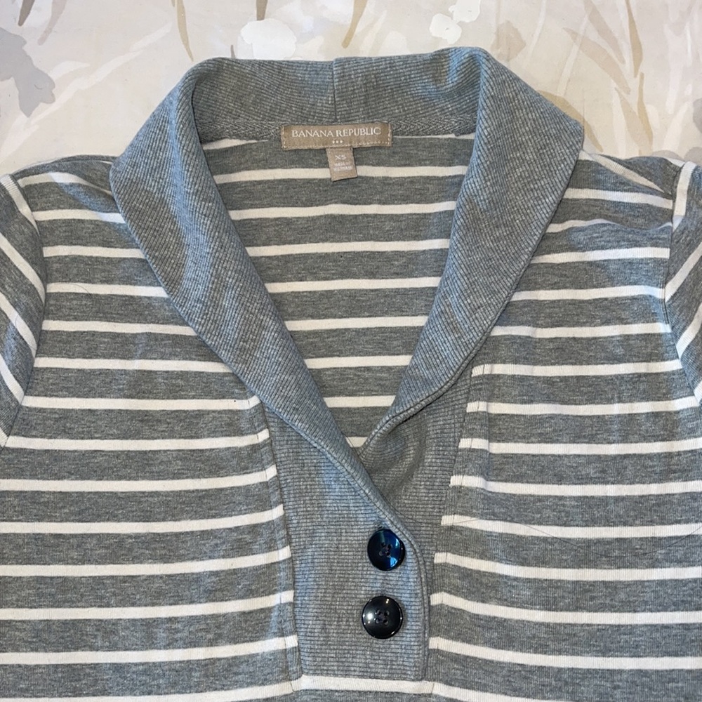 Banana Republic Striped Shawl Collar Sweatshirt - Picture 5 of 6